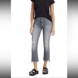 MOTHER Denim Insider Step Fray Jeans Sz 25 (Grey Wash)